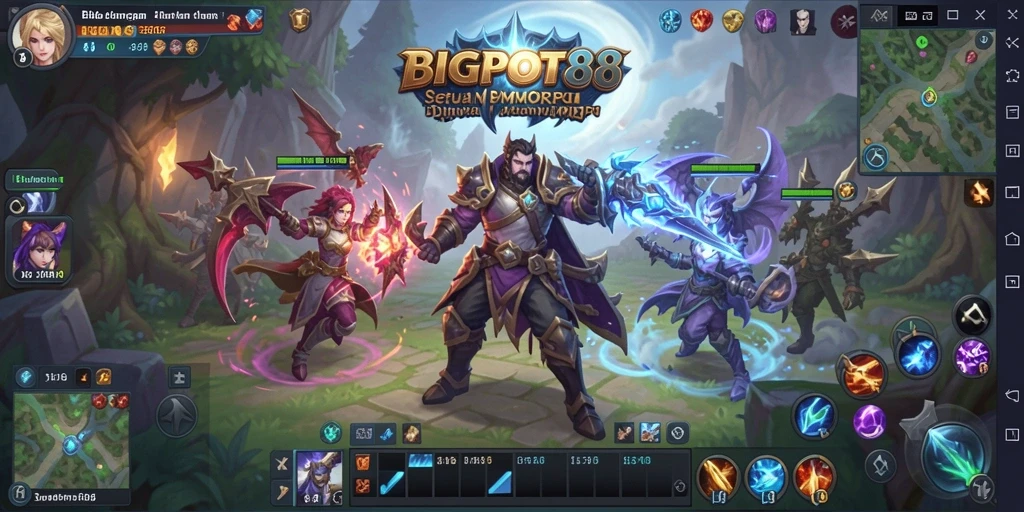 Tampilan gameplay seru BIGPOT88 dengan petualangan MMORPG yang menegangkan.
