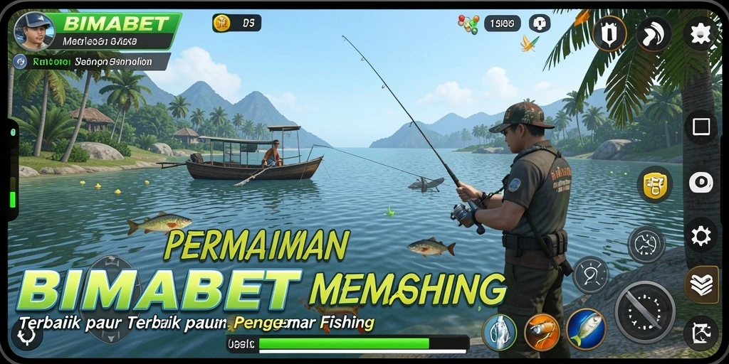 Screenshot utama BIMABET menampilkan gameplay memancing yang seru.