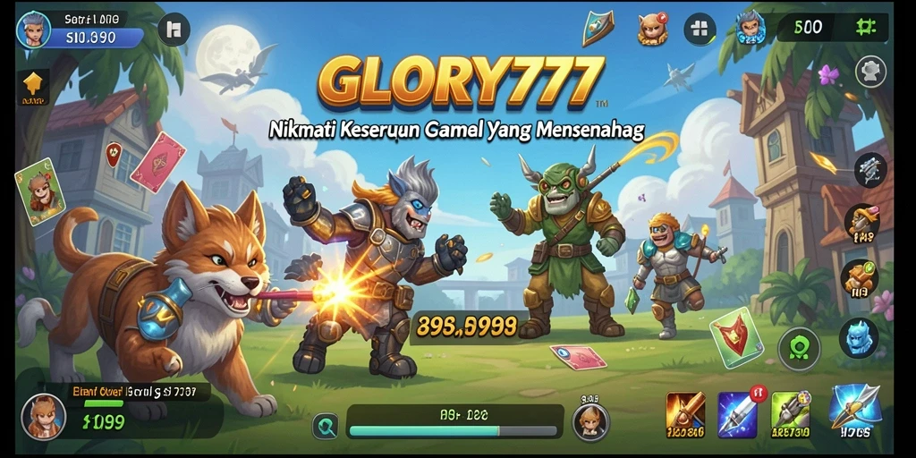 Tampilan gameplay <strong>GLORY777</strong> yang menyenangkan dan cerah.