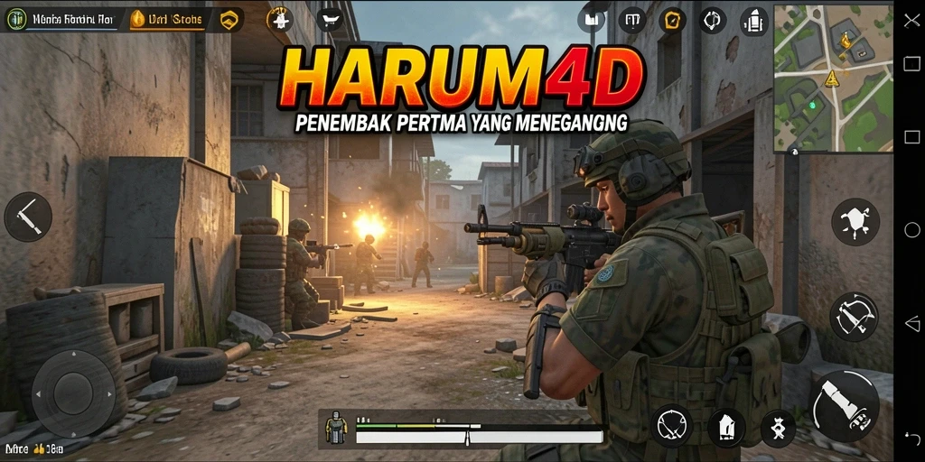 Tampilan gameplay yang mendebarkan dalam HARUM4D sebagai game FPS.
