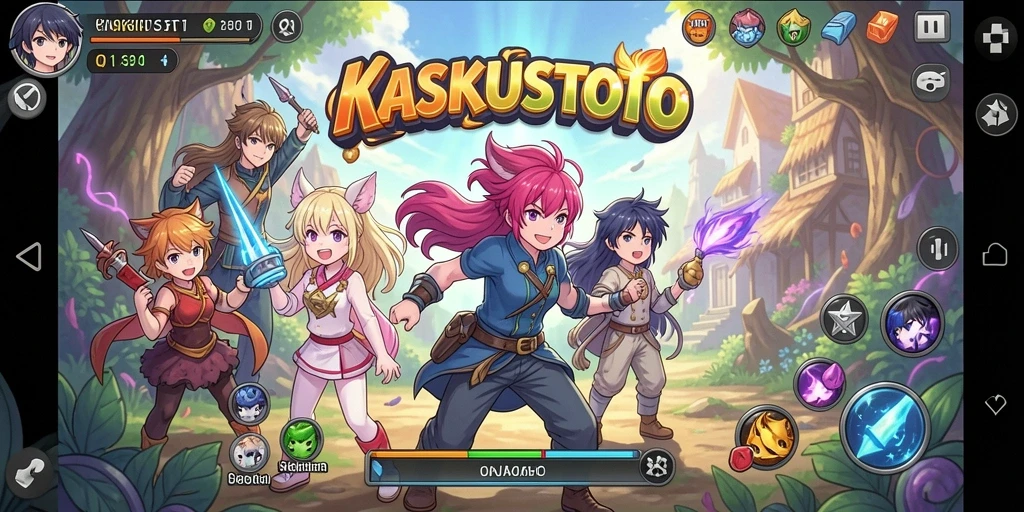 Tampilan gameplay KASKUSTOTO yang menakjubkan dan penuh warna.