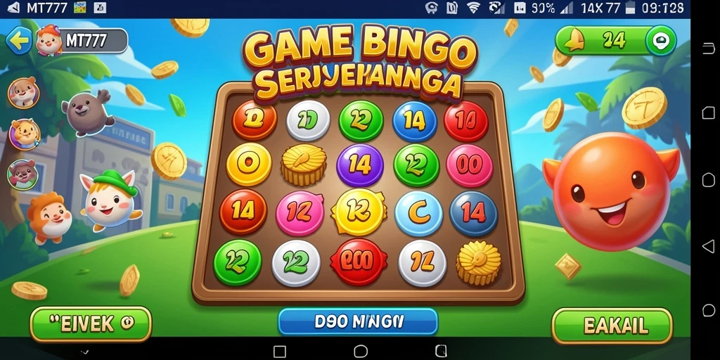 Tampilan gameplay seru dalam MT777 saat bermain Bingo.