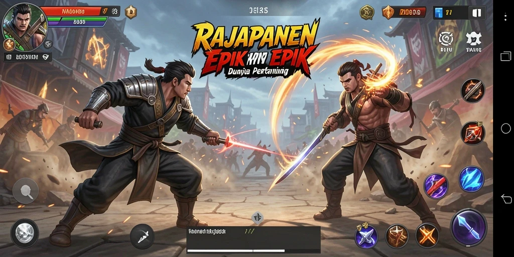 Gameplay mendebarkan dalam arena pertarungan RAJAPANEN.